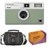 Kodak EKTAR H35 Half Frame Film Camera, Black, Bundle with Kodacolor Gold 200 35mm Color Negative Roll Film and Shoulder Bag Sage