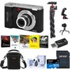 Minolta MNB5Z 56MP 5K Ultra HD 2.8" LCD Screen Digital Camera, Black, Bundle with Shoulder Bag, 64GB Memory Card, Tripod, Cleaning Kit, PC Software Kit Black