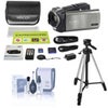 Minolta MN4K100Z 28MP 4K Ultra HD 3.5" Touchscreen Night Vision Camcorder, Black, Bundle with Takama Aluminum 3-Section Tripod and Cleaning Kit Gunmetal