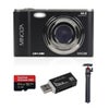 Minolta MND20 44MP 2.7K QHD 2.9" LCD Screen Digital Camera, Black, Bundle with 64GB Memory Card, MT-11 Tripod and USB Card Reader Black