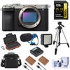 Sony Alpha a7C II Mirrorless Camera, Black, Bundle with 2x NP-FZ100 Battery, 128GB Memory Card and Shotgun Microphone Silver