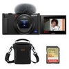 Sony ZV-1 Compact 4K HD Digital Camera, Black Bundle with Shoulder Bag, 32GB SD Card Black