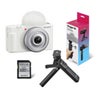 Sony ZV-1F Vlogging Camera, Black with ACCVC1 Vlogger Accessory Kit White
