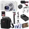 Sony ZV-1 Compact 20.1MP 4K HD Digital Camera Vlogging Bundle with Mic, Flexible Tripod, 64GB SD Card, Bag, Extra Battery and Accessories White