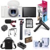 Sony ZV-1 Compact 4K HD Digital Camera, White Bundle with Sony Shooting Grip/Tripod, 64GB UHS-II SD Card, Bag, Mic, Flexible Tripod, Extra Battery, Charger and Accessories White