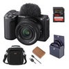 Sony Alpha ZV-E10 II Mirrorless Camera with E PZ 16-50mm f/3.5-5.6 OSS II Lens, Black, Bundle with 128GB Memory Card, Battery, 40.5mm Filter Kit and Shoulder Bag Black