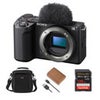 Sony Alpha ZV-E10 II Mirrorless Camera, White, Bundle with PRO 128GB Memory Card, Battery and Shoulder Bag Black