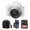 Sony Alpha ZV-E10 II Mirrorless Camera with E PZ 16-50mm f/3.5-5.6 OSS II Lens, White, Bundle with 64GB Memory Card, 40.5mm Filter Kit and Shoulder Bag White
