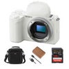 Sony Alpha ZV-E10 II Mirrorless Camera, White, Bundle with PRO 128GB Memory Card, Battery and Shoulder Bag White