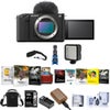 Sony ZV-E1 Mirrorless Camera, Black, Bundle with NP-FZ100 Battery, 128GB Memory Card and Shotgun Microphone Black