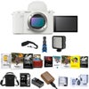 Sony ZV-E1 Mirrorless Camera, Black, Bundle with NP-FZ100 Battery, 128GB Memory Card and Shotgun Microphone White