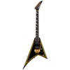 Jackson MJ Series Rhoads RR24MG Electric Guitar, Snow White with Black Pinstripes Gloss Black with Yellow Pinstripes