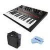 Korg Monologue 25-Key Monophonic Analog Synthesizer with 80 Presets, Dark Blue - Bundle Gator Cases Updated Padded Nylon Mixer/Equipment Bag, Microfiber Cloth Black