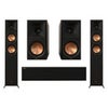 Klipsch Reference Premiere RP-8000F II 5.0 Home Theater Pack, Bundle with 2x RP-8000F II 8" Floorstanding Speaker, RP-504C II Center Channel Speaker, 2x RP-600M II Bookshelf Speaker, Walnut Walnut