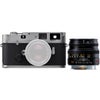 Leica MP 0.72 Compact 35mm Film Rangefinder Camera with 0.72x Viewfinder Magnification, Silver, Bundle with 50mm f/2 Summicron-M Lens for M System, Black Silver