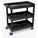Luxor EC111 Three Shelves Utility Cart, Black