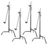 Matthews 40" C+ Stand with Turtle Base and Grip Head and Arm, Chrome, 4-Pack Chrome