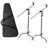 Matthews 40" C+ Stand with Sliding Leg, Grip Head and Arm, Black, 2-Pack, Bundle with Slinger L7 BigBag 2 Durable Case Black