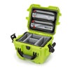 Nanuk 908 Waterproof Hard Case with 2-Pocket Lid Organizer and Padded Divider Lime