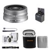 Nikon NIKKOR Z DX 16-50mm f/3.5-6.3 VR Lens, Silver, Bundle with Bower 3-Piece 46mm Filter Kit, Lens Cleaner, Cleaning Kit, Universal Lens Cap Tether Silver