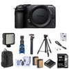 Nikon Z 30 DX-Format Mirrorless Camera Bundle with 128GB SD Card, Backpack, 2x Battery, Charger, Video Tripod, Wrist Strap, Mic, Screen Protector, Octopus Tripod, LED Light, Cleaning Kit Black