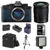 Nikon Z f Mirrorless Camera, Orange with NIKKOR Z 24-70mm f/4 S Lens, Bundle with Battery, 128GB Memory Card, W49 Mini LED Light and Tripod Blue