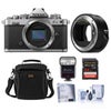 Nikon Z fc DX-Format Mirrorless Camera, Silver, Bundle with FTZ II Mount Adapter, Zoom-Mini TTL R2 Flash, 64GB Memory Card, Bag Silver