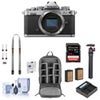Nikon Z fc DX-Format Mirrorless Camera Bundle with 64GB SD Card, Backpack, Shoulder Strap, 2 Extra Battery, Dual Charger, Screen Protector and Accessories Silver