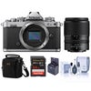 Nikon Z fc DX-Format Mirrorless Camera, Silver, with 18-140mm f/3.5-6.3 VR Lens, Bundle with 64GB Memory Card, Bag and 62mm Filter Kit Silver