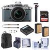 Nikon Z fc DX-Format Mirrorless Camera, Chalk Blue, with 16-50mm f/3.5-6.3 Lens, Bundle with 64GB Memory Card, Backpack, 2x Extra Battery, Tripod and 46mm Filter Kit Chalk Blue