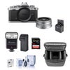 Nikon Z fc DX-Format Mirrorless Camera, Chalk Blue, with 16-50mm f/3.5-6.3 Lens, Bundle with Zoom-Mini TTL R2 Flash, 64GB Memory Card, Bag and 46mm Filter Kit Silver