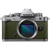 Nikon Z f Mirrorless Camera, Silver/Cognac Brown Silver/Moss Green