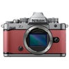 Nikon Z f Mirrorless Camera, Silver/Cognac Brown Silver/Mauve Pink
