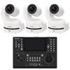 Panasonic AW-UE160 4K UHD HDMI/3G-SDI/IP Integrated 20x PTZ Camera, White, 3-Pack, Bundle with AW-RP150GJ Touchscreen Remote Camera Controller White