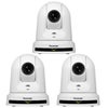 Panasonic AW-UE50 4K Ultra HD HDMI/NDI|HX2 24x PTZ Camera with Auto Tracking, Black, 3-Pack White