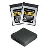 Prograde Digital Gold Series CFexpress Type-B 4.0 Memory Card 2-Pack Card with Reader