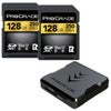 Prograde Digital SDXC UHS-II U3 Class 10 V60 2-Pack Card with Reader