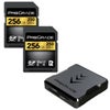 Prograde Digital SDXC UHS-II U3 Class 10 V60 2-Pack Card with Reader