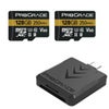 Prograde Digital MicroSDXC UHS-II U3 Class 10 V60 Memory Card 2-Pack Card with Reader