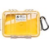 Pelican 1020 Watertight Hard Micro Case with Rubber Liner - Clear / Yellow Yellow