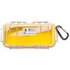Pelican 1030 Watertight Hard Micro Case with Rubber Liner - Clear / Black Yellow