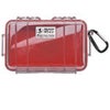 Pelican 1040 Watertight Hard Micro Case with Rubber Liner - Clear / Red Clear/Red
