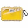 Pelican 1040 Watertight Hard Micro Case with Rubber Liner - Clear / Black Yellow