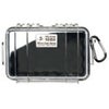 Pelican 1050 Watertight Hard Micro Case with Rubber Liner - Clear / Blue Black