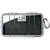 Pelican 1060 Watertight Hard Micro Case with Rubber Liner - Clear Case with Red Liner Black