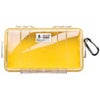 Pelican 1060 Watertight Hard Micro Case with Rubber Liner - Clear Case with Red Liner Yellow