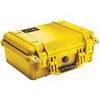 Pelican 1450 Watertight Hard Case Without Foam Insert - Black Yellow