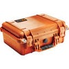 Pelican 1450 Watertight Hard Case Without Foam Insert - Black Orange