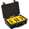 Pelican 1500 Waterproof Case with Yellow/Black Divider Set - Black Black