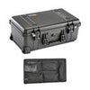 Pelican 1510 Watertight Wheeled Carry-On Hard Case with Foam Insert, Bundle with PC1519 Lid Organizer, Black Black